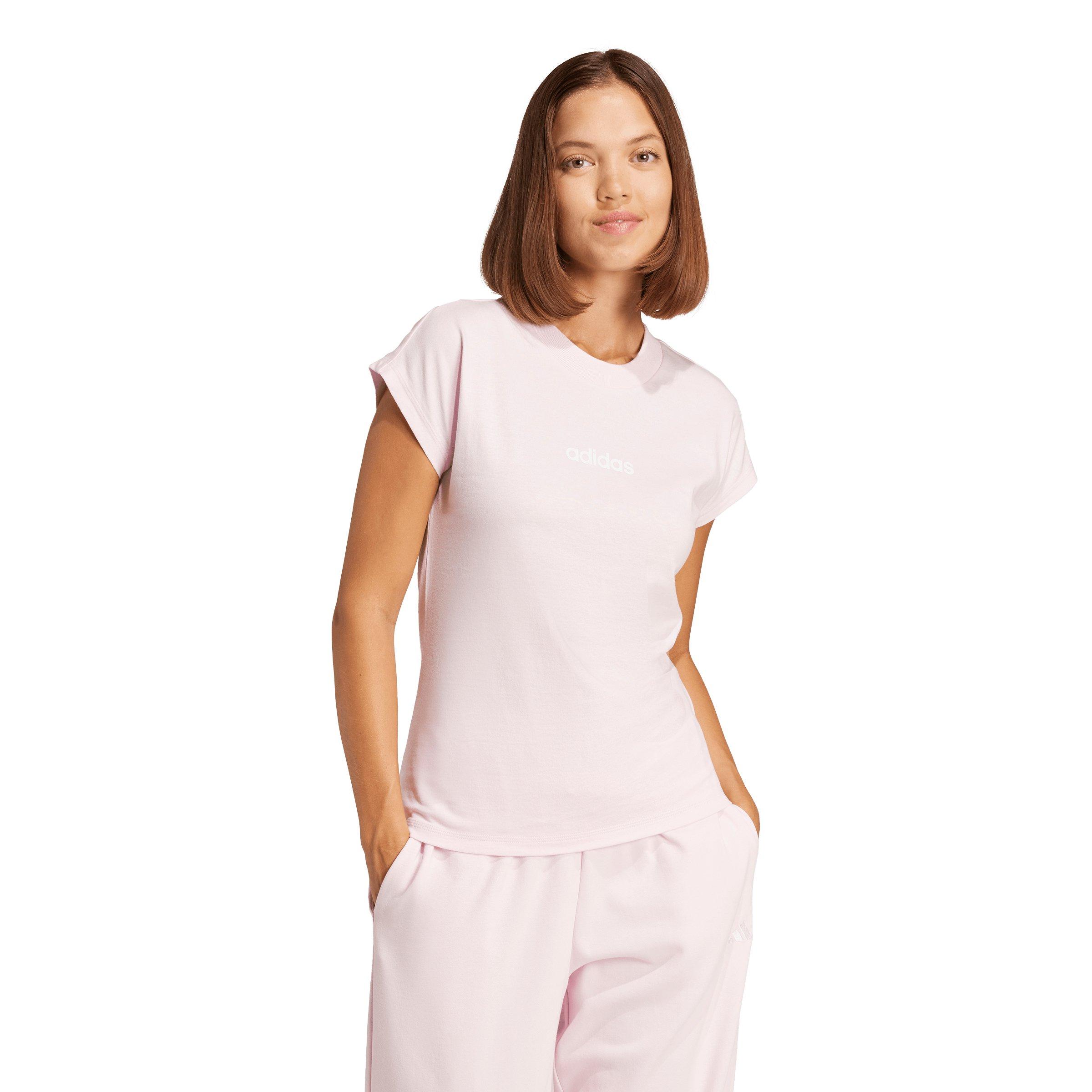 adidas Women's Essentials Linear Cotton T-Shirt - Light Pink - LIGHT PINK